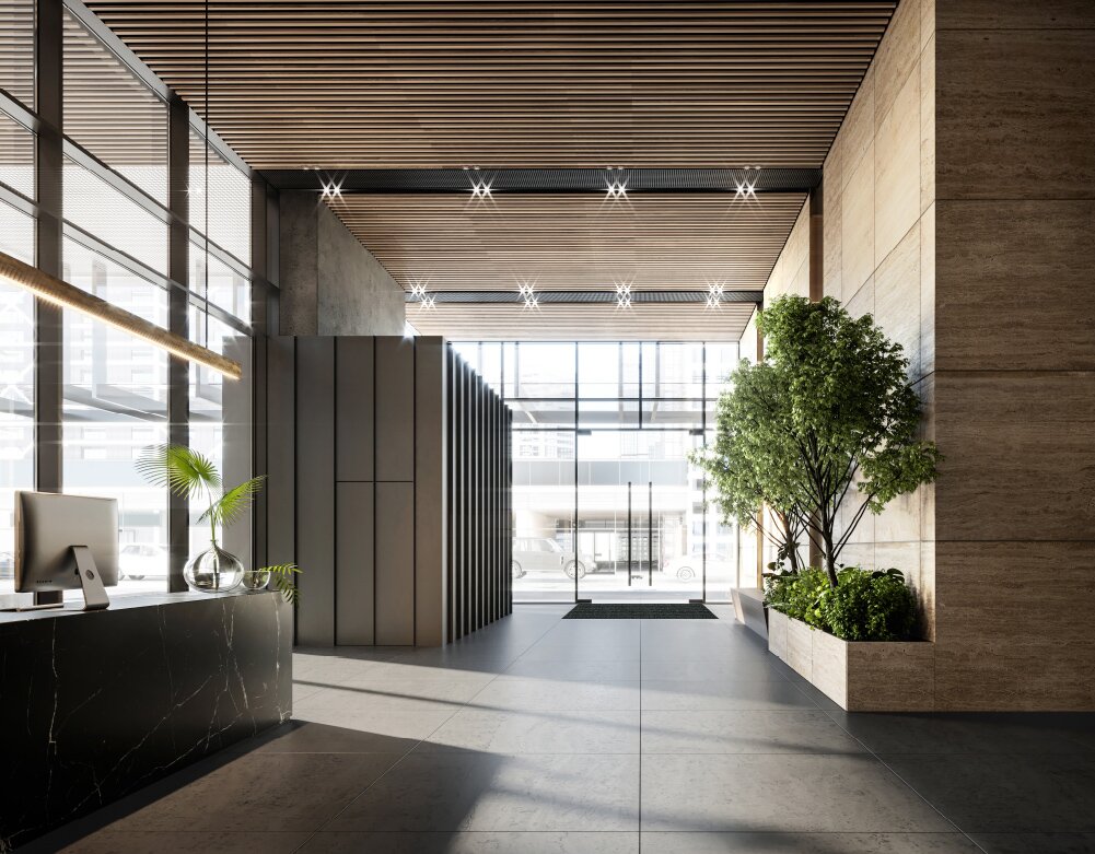 Premium apartment building lobby